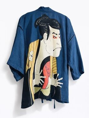 Kimono 和楽和衣 (Waraku Wai)甚平 (Jinbei) Tōshūsai Sharaku Wearable Art Statement